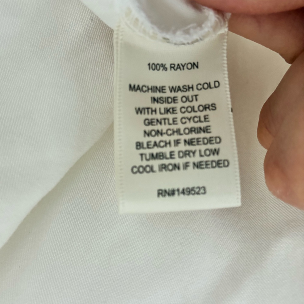 White Boxy Button Down Shirt with Notched Collar small - Picture 5 of 8